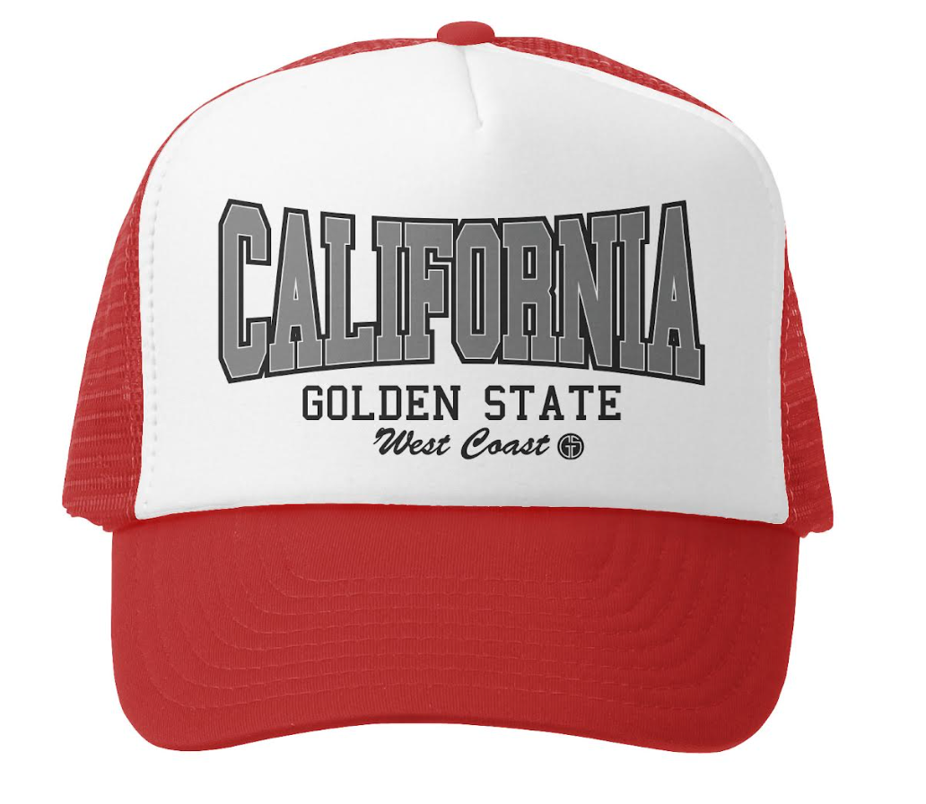 Grom Squad California Golden State Red Trucker Hat