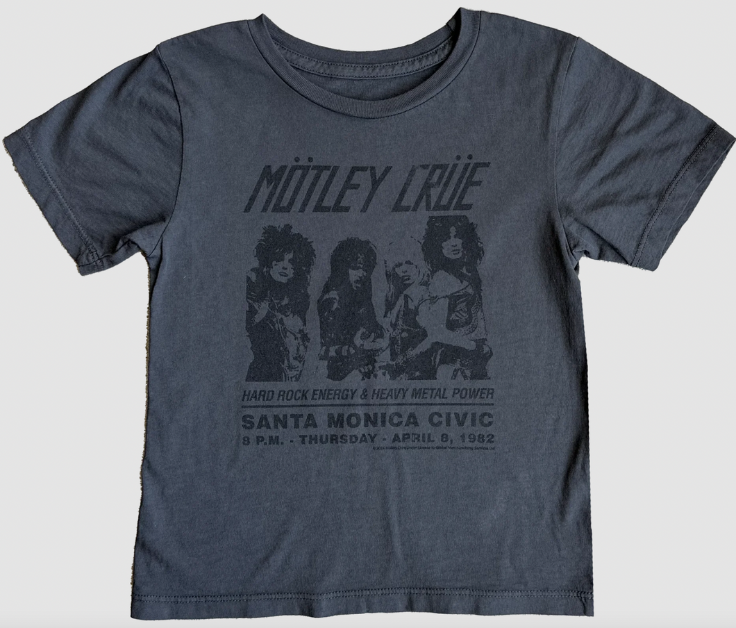 Rowdy Sprout Motley Crue Santa Monica Concert Organic Tee Vintage Black