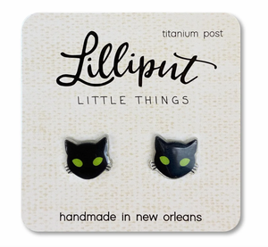 Lilliput Little Things Spooky Black Cat Earrings