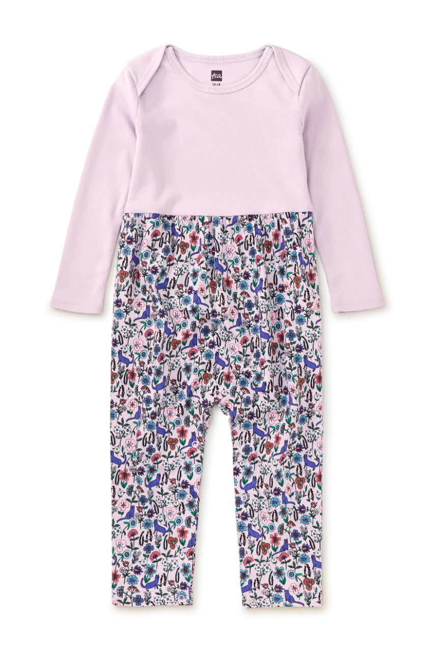 Tea Collection Print Mix Baby Romper Kitty Ditsy