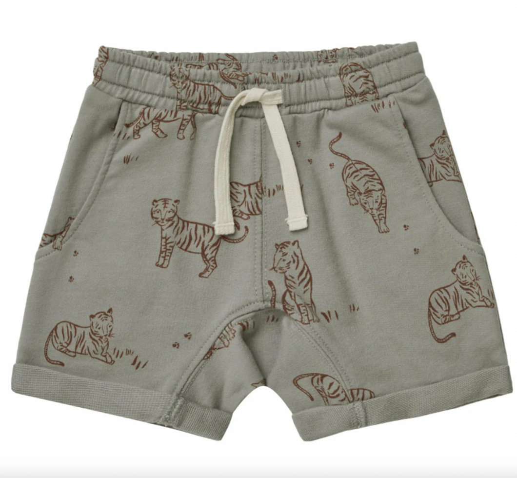 Rylee + Cru Relaxed Shorts Grey Tigers Size 6-12m