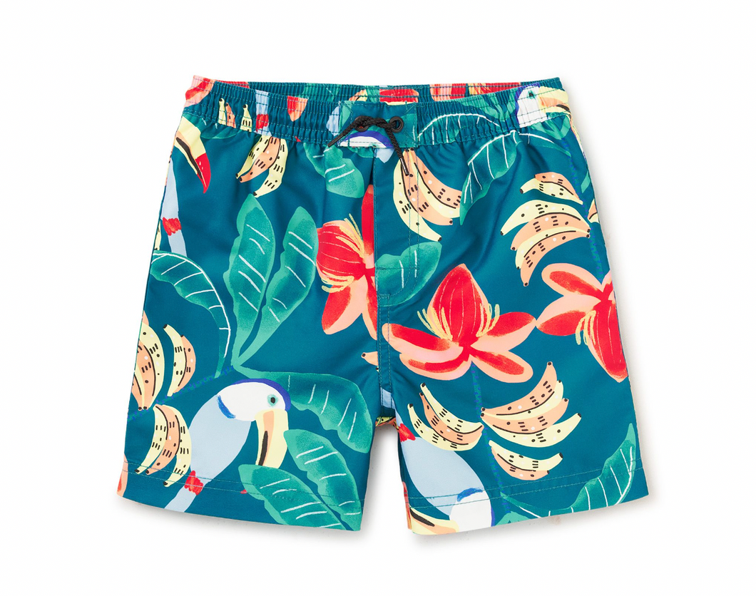 Tea Collection Mid-Length Swim Trunks Toucan Banana Tree