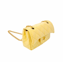 Load image into Gallery viewer, Zomi Gems Classic Quilted Sparkle Mini Purse Yellow
