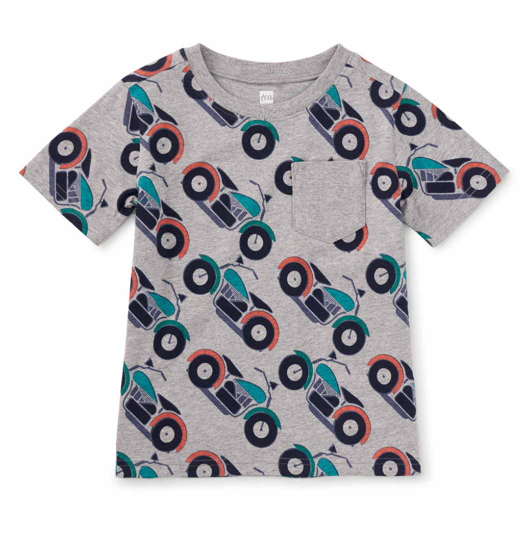 Tea Collection Printed Pocket Tee Motocicleta