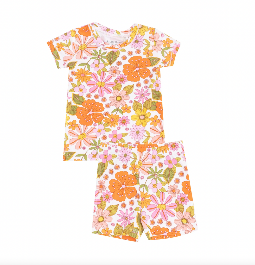 Angel Dear Boho Beachy Floral Loungewear Short Set