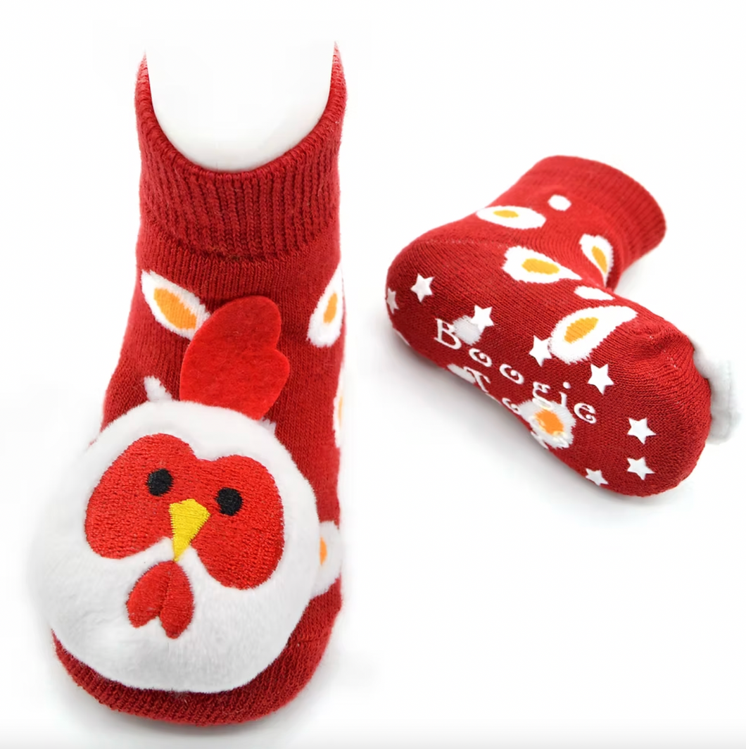 Boogie Toes Chicken Non-Slip Rattle Socks