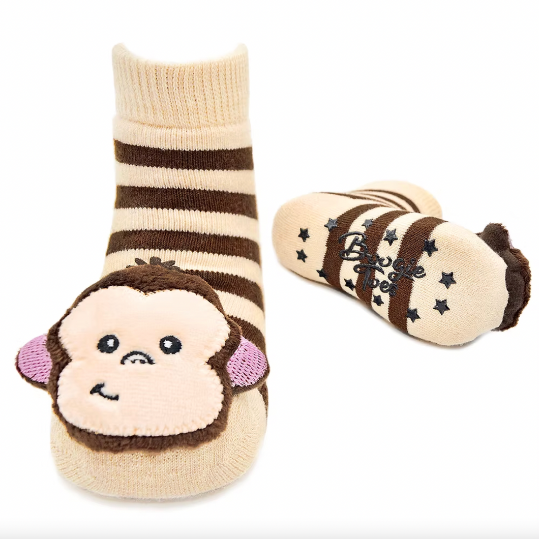 Boogie Toes Monkey Boy Non-Slip Rattle Socks