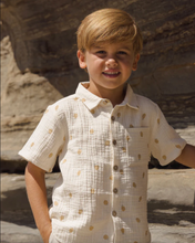 Load image into Gallery viewer, Rylee + Cru Collared Short Sleeve Shirt Pineapple
