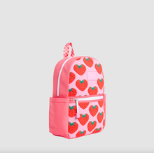 Laden Sie das Bild in den Galerie-Viewer, State Bags Kane Mini Rucksack Intarsia Erdbeeren Pink Rot
