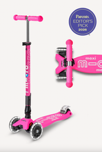 Laden Sie das Bild in den Galerie-Viewer, Micro Kickboard Maxi Deluxe Faltbar LED Rosa
