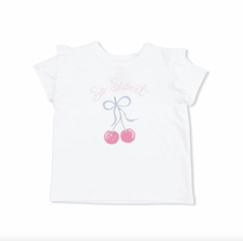 Load image into Gallery viewer, Angel Dear Ruffle Tee Sweet Bow Cherries Solid Stalactite
