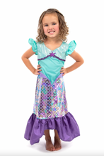 Load image into Gallery viewer, Little Adventures Purple Sparkle Mermaid Dress
