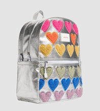 Load image into Gallery viewer, State Bags Metallic Kane Kids Double Pocket Fuzzy Hearts
