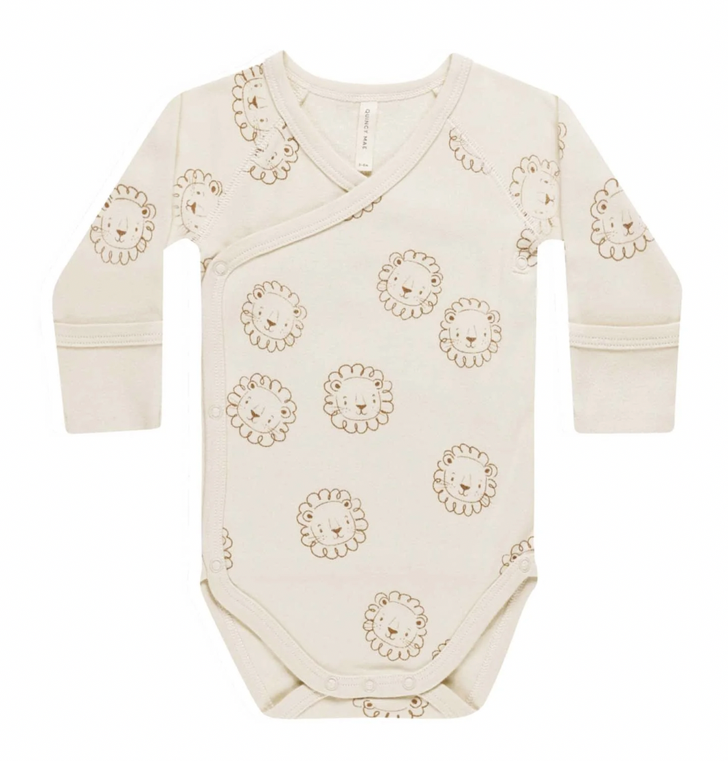 Quincy Mae Side Snap Bodysuit Lions Size NB