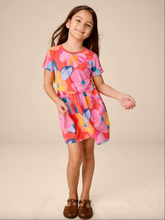 Load image into Gallery viewer, Tea Collection Short Sleeve Twirl Dress Large Tropical Floral
