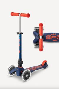 Micro Kickboard Mini Micro Deluxe Foldable LED Scooter Ages 2-5 Years Navy Blue