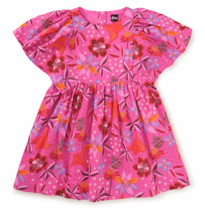 Tea Collection Butterfly Sleeve Twirl Dress Brazilian Painted Floral