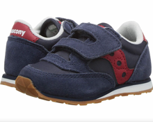 Load image into Gallery viewer, Saucony Jazz Hook &amp; Loop Sneaker Navy/Red
