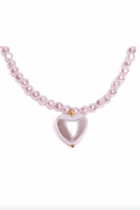 Great Pretenders Pink Pearl Heart Necklace