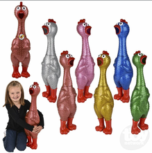 Load image into Gallery viewer, 24" Giant Sparkle Rubber Chicken Screaming Squeeze Toy Funny Gag Gift
