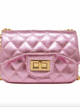 Load image into Gallery viewer, Zomi Gems Metallic Classic Mini Purse – Lilac Quilted Handbag for Kids
