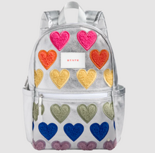 Load image into Gallery viewer, State Bags Metallic Kane Kids Travel Fuzzy Hearts
