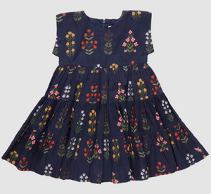 Pink Chicken Girls Peachy Dress Navy Field Floral