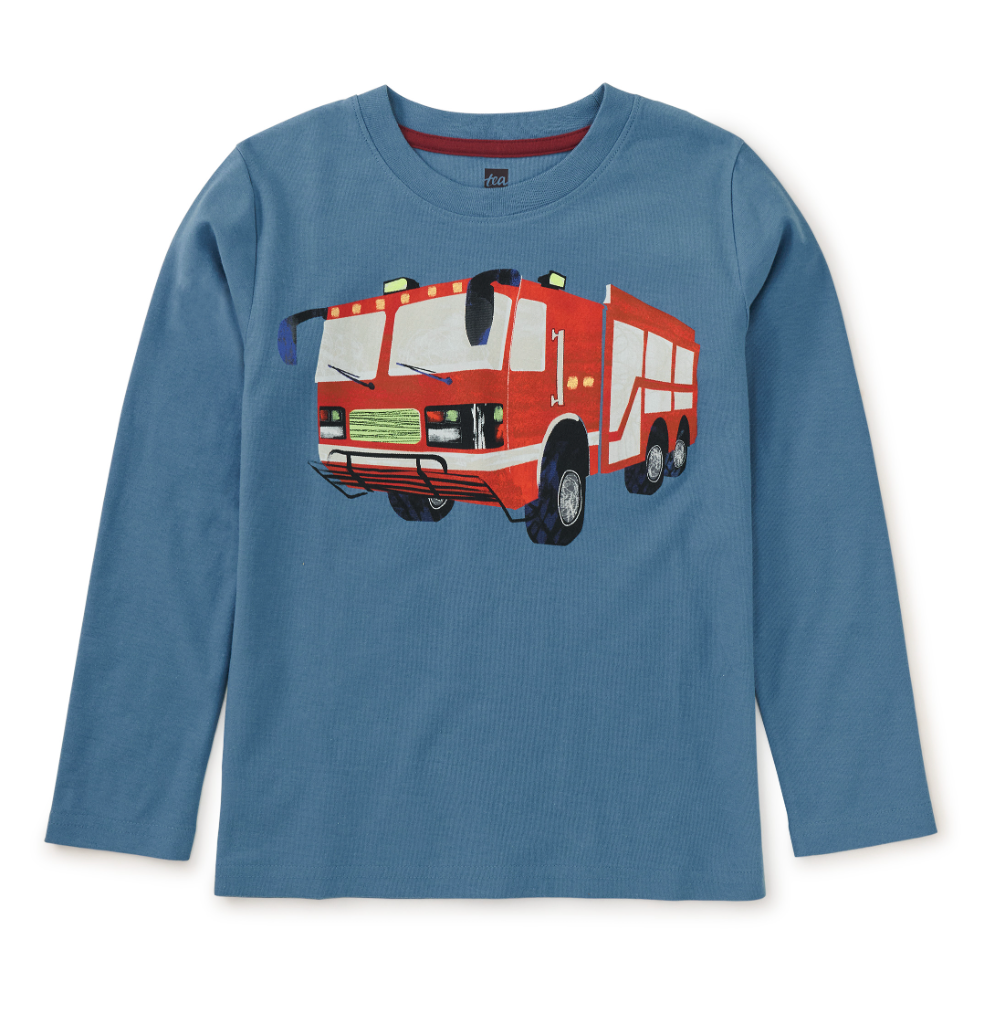 Tea Collection Firetruck Graphic Tee Coronet Blue