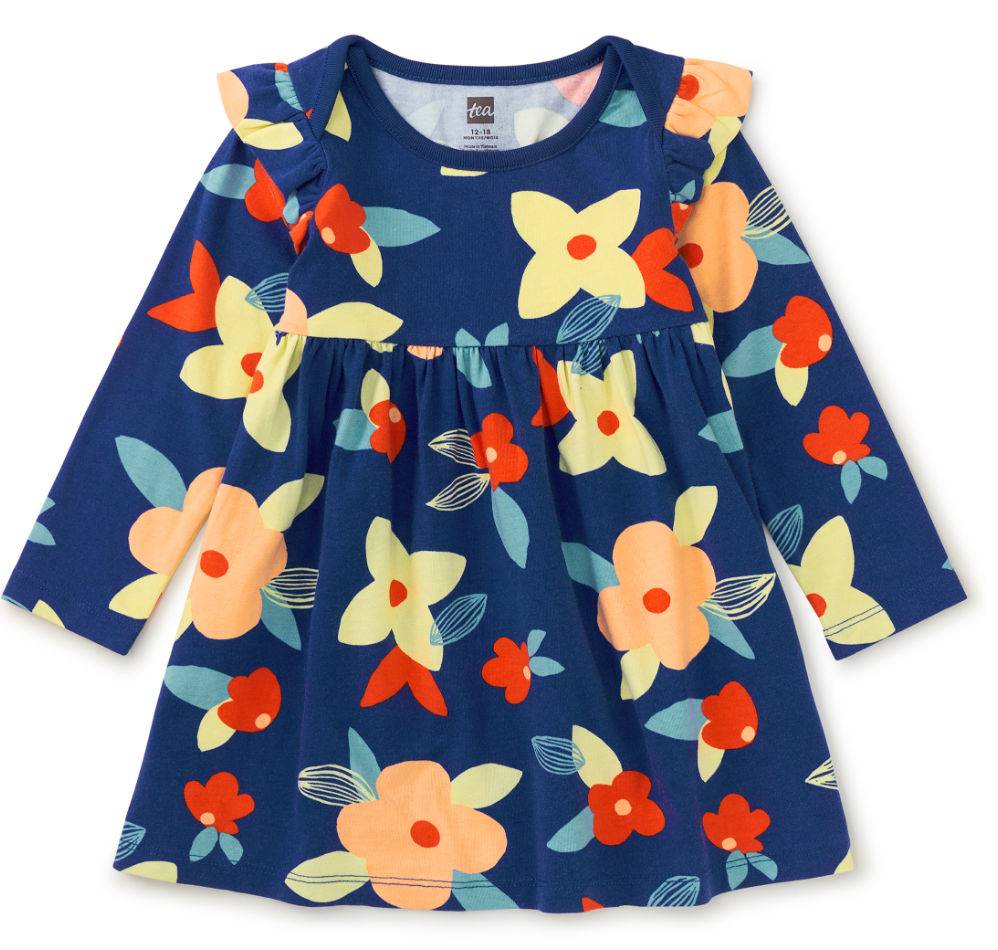Tea Collection Mighty Mini Baby Dress Turkish Coastal Floral Size 3-6m