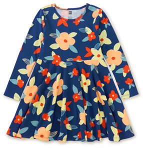Tea Collection Long Sleeve Twirl Dress Turkish Coastal Floral