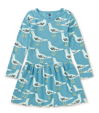 Load image into Gallery viewer, Tea Collection Long Sleeve Pocket Dress Squabble Of Seagulls Size 6-9m
