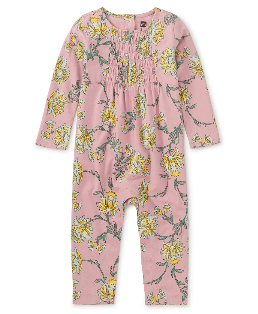 Tea Collection Smocked Baby Romper Salma Floral