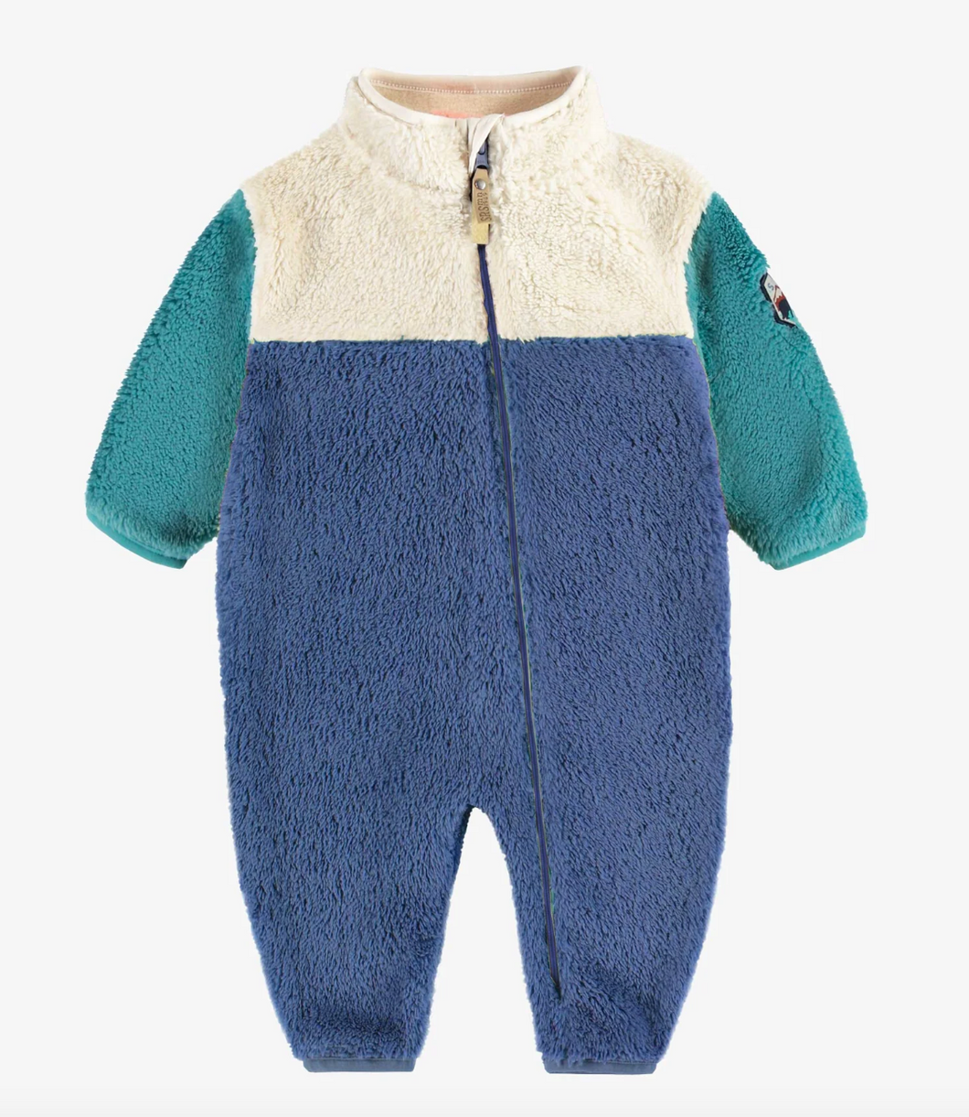 Souris Mini Blue Sherpa One Piece With Color Block And High Collar Size 2-3Y