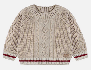 Souris Mini Beige Knitted Sweater Relax Fit With Wool Socks Effect Size 9-12m