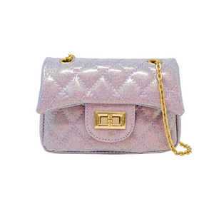 Zomi Gems Classic Quilted Sparkle Mini Purse - Baby Purple
