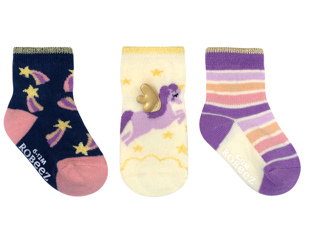 Robeez Ivory Shooting Star 3-Pack Socks