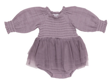 Load image into Gallery viewer, Angel Dear Long Sleeve Smocked Tutu Bubble Dusty Lavendar
