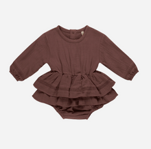 Load image into Gallery viewer, Quincy Mae Rosie Romper Plum Size 3-6m
