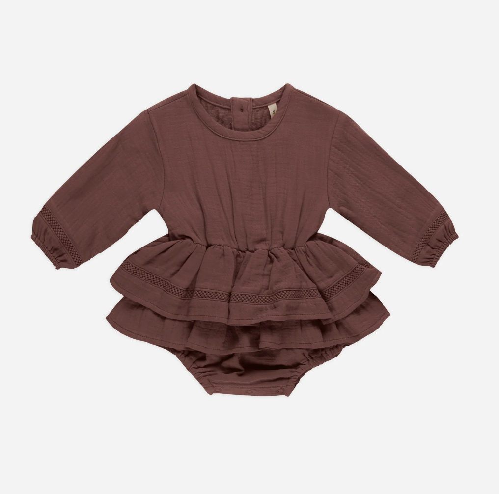 Quincy Mae Rosie Romper Plum Size 3-6m