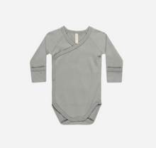 Load image into Gallery viewer, Quincy Mae Side Snap Bodysuit Dusty Blue
