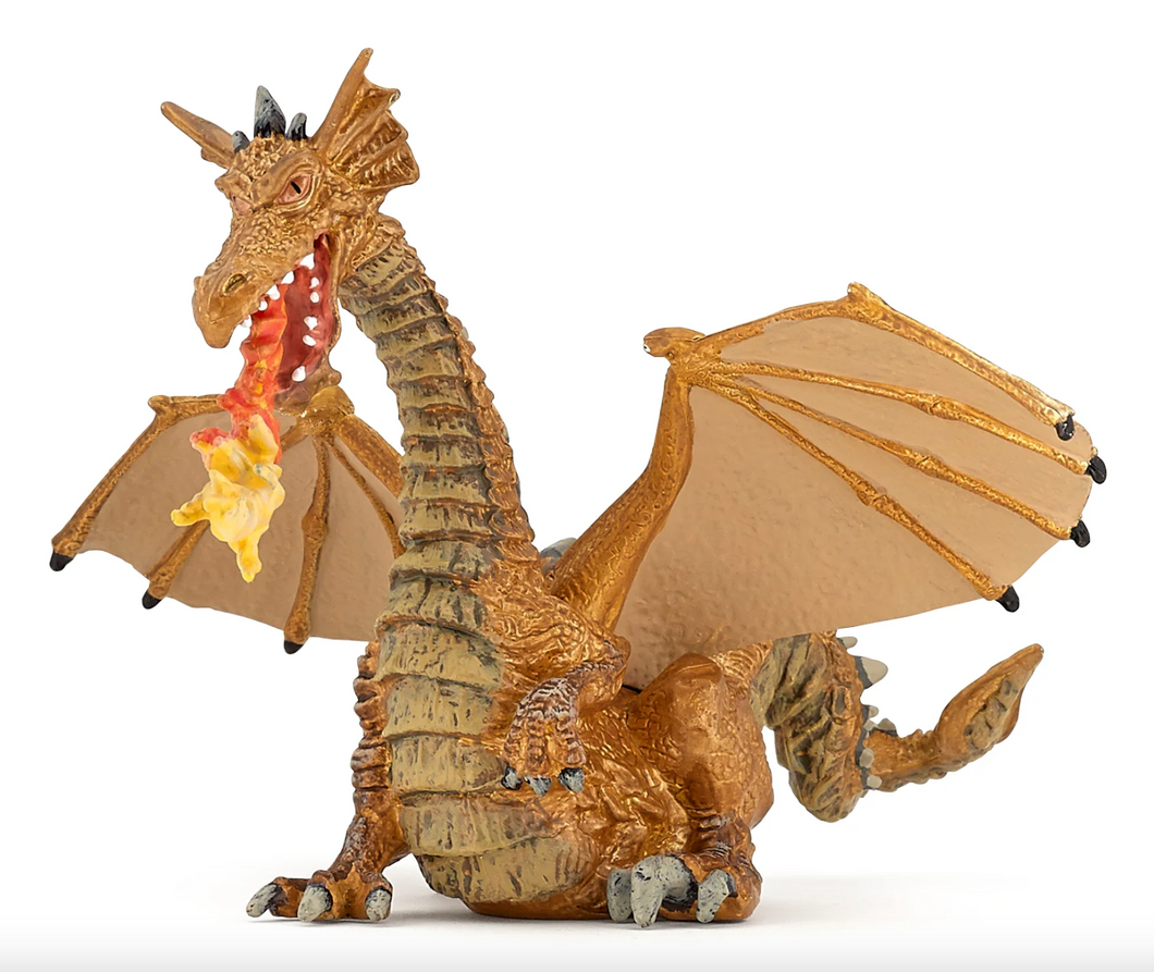 Papo France Gold Dragon With Flame
