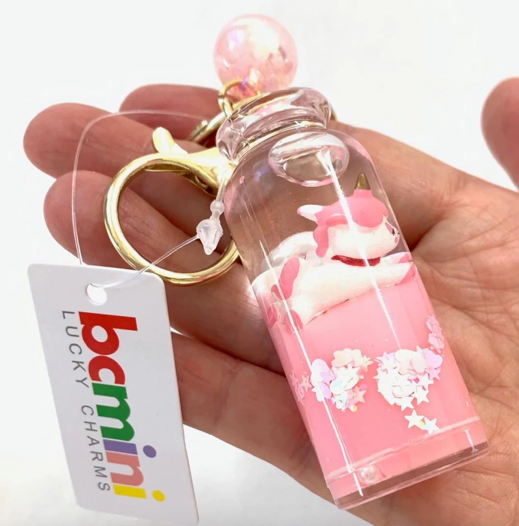 Unicorn Love Floaty Bottle Keyring