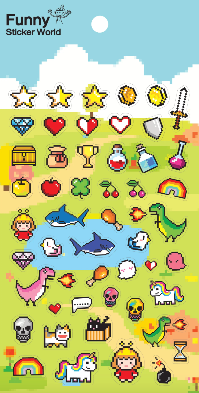 Video Game Party Stickers