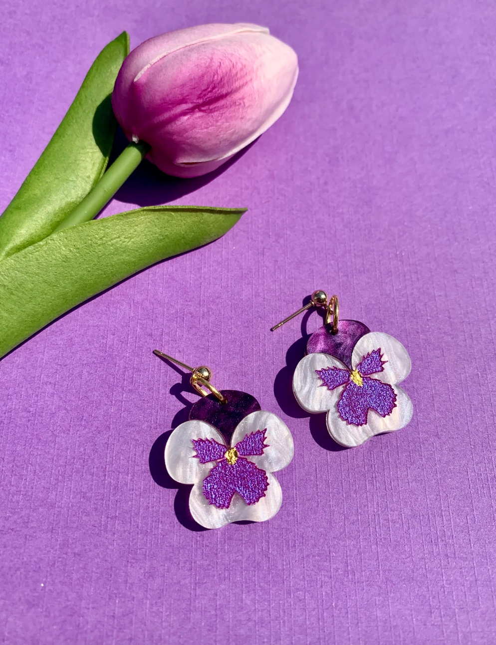 Not Picasso Mini Pansies Earrings