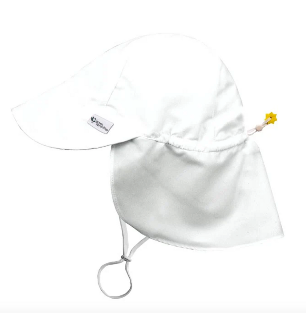 Green Sprouts UPF 50+ Eco Flap Hat White Size 9-18m