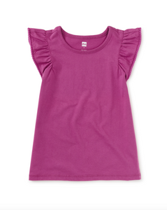 Tea Collection Pom-Pom Flutter Top Mulberry