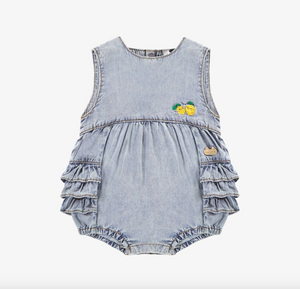 Souris Mini Pale Blue One Piece in Light Denim with Ruffles
