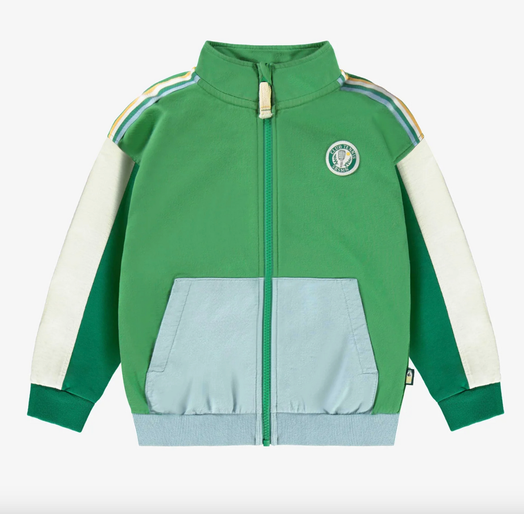 Souris Mini Green High Collar Vest With Color Blocks
