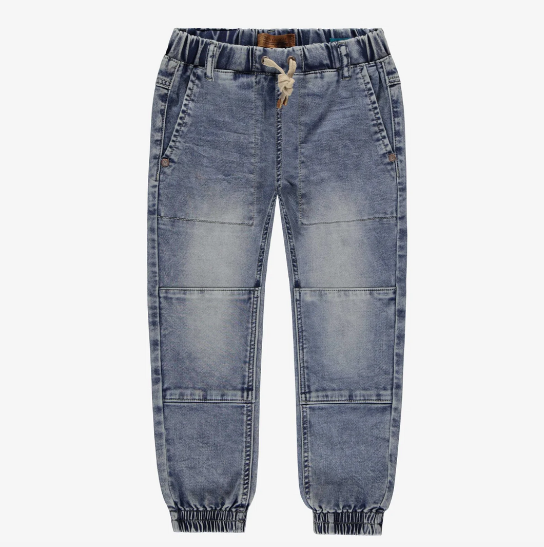 Souris Mini Medium Blue Denim Pants with Faded Effect