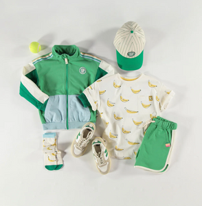 Souris Mini Cream T-Shirt in Jersey with Banana All Overprint